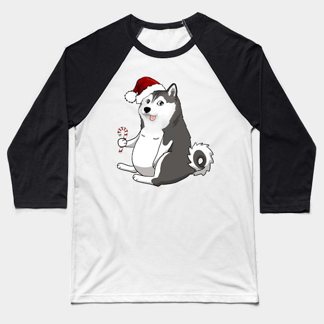 christmas husky doge meme Baseball T-Shirt by sivelobanova